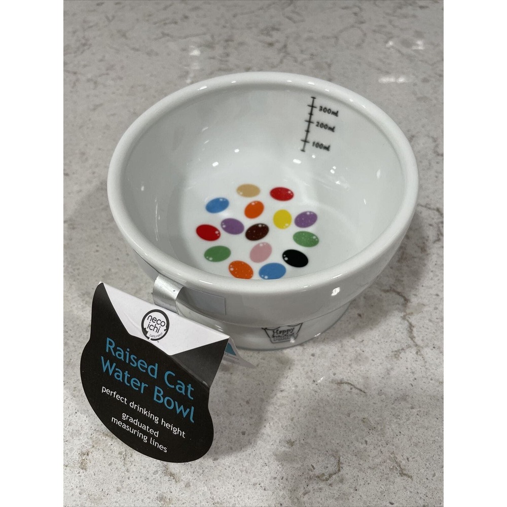 NECO ICHI Necoichi 5x3” Raised Cat Food Water Bowl JELLY BEANS Anti-skid NEW